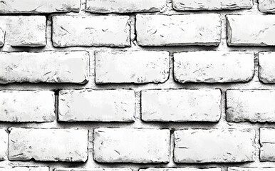 Wall Mural - An illustration of a brick wall transparent template, texture isolated on a white background. The seam pattern is suitable for placement on any image or background. Png.