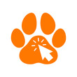 © teracreonte - Logo para sitio web de internet con flecha de cursor y pata de mascota
