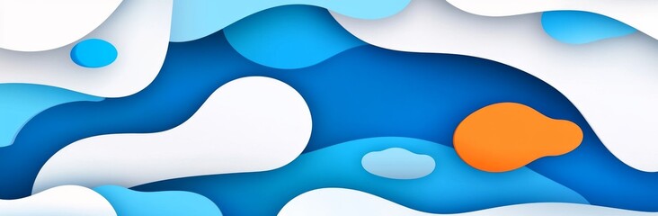 Poster - For the website header, a curving element will be used for the border, and for the banner there will be an abstract design element for the template. For the bottom section and separator, there will