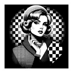 Wall Mural - woman high class with black and white design