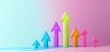 © Wimon - Colorful arrows rising from financial chart, business growth and success concept, 3D illustration