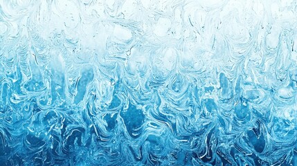 Wall Mural - Abstract Blue Ice Pattern on Window