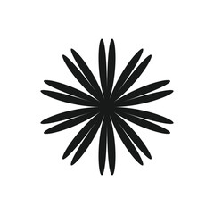 Poster - Flower black shape isolated on white background. Vector