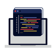 Sticker - Computer coding Illustration