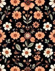 Sticker - seamless floral pattern