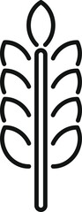 Poster - Simple and minimal line drawing of a single wheat stalk growing upwards