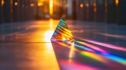 Poster - holographic prism refracting light in optics experiment showcasing digital innovation and scientific