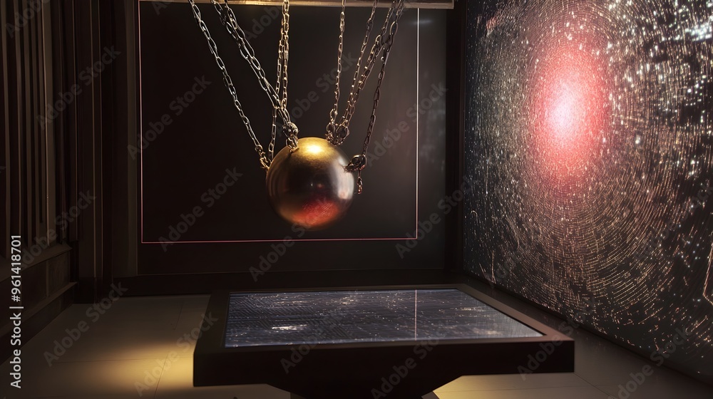 Pendulum Visual Holographic visualization showcasing the dynamic forces acting on a ...