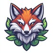 © Wafello - Vibrant illustration of a fox face with leaves