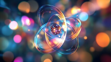 Poster - holographic visualization showcasing the intricate quantum mechanics behind the electron orbitals of