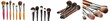 © Zaleman - Professional make-up brushes isolated on white background with shadows. Front view. Place for your text.