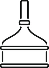 Poster - big bottle of water cooler with pump line icon, outline style