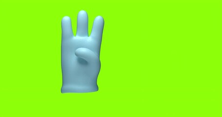 Poster - Blue glove hand animation over bright green background