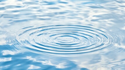 Canvas Print - Abstract Water Ripples with Blue Sky Reflection