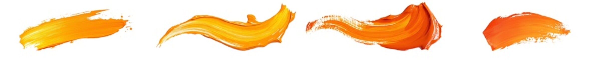 Aufkleber - Colorful watercolor brush stroke in orange and yellow isolated on white. Orange abstract stroke.