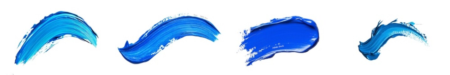 Aufkleber - Turquoise abstract stroke isolated on white background. Colorful watercolor brush stroke.
