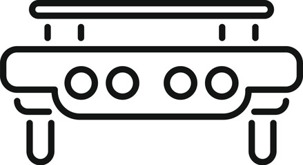 Poster - simple line art vector icon of a magnetic levitation train levitating above a rail