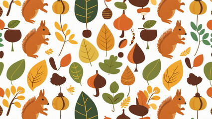 Poster - seamless pattern with leaves