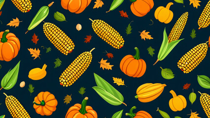 Canvas Print - seamless pattern with autumn leaves