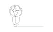 © FnLine - Vector continuous one simple single abstract line drawing of Earth hour isolated on white background