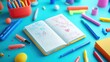 © AiAbstract - Creative Workspace with Notebook Doodles and Colorful Stationery Supplies