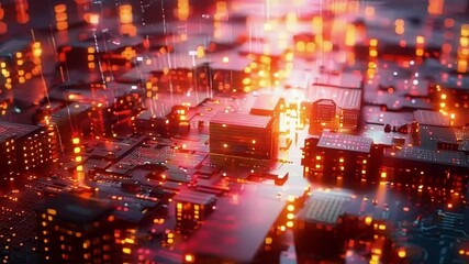 Poster - Glowing puzzle pieces connecting together, symbolizing global communication, technology, and the power of collaboration in a futuristic setting