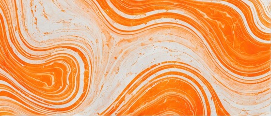 Canvas Print - Abstract Orange and White Swirls