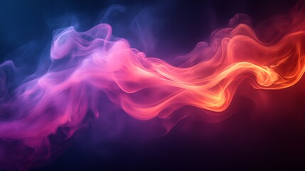 Wall Mural - a colorful smoke swirl on a black background