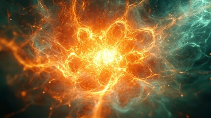 Energy release from uranium splitting during nuclear fission, visualizing isotopic changes