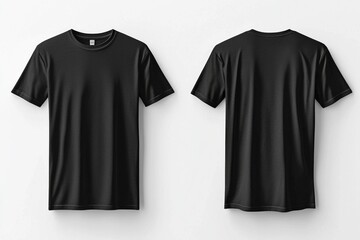 Black Tshirt Mockup Front and Back Isolated created with Generative AI