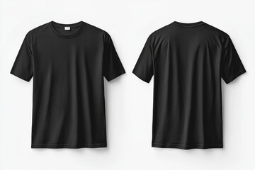 Black Tshirt Mockup Front and Back Isolated created with Generative AI