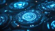 © BerkahStock - Futuristic interface with glowing blue circular elements, suggesting advanced technology.