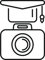 Poster - Minimalist vector illustration depicting the concept of graduation in photography, journalism or filmmaking