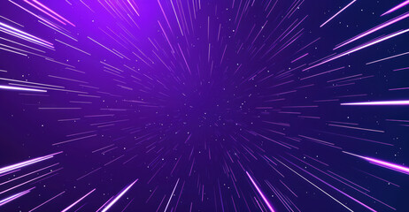 Aufkleber - Abstract background showing an explosion of purple lights creating a speeding effect. High quality photo