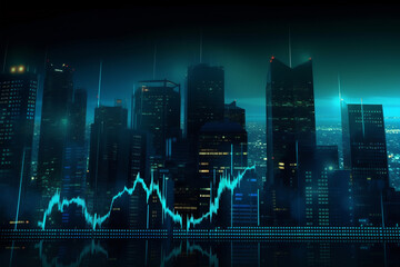 Financial stock market graph on technology abstract background