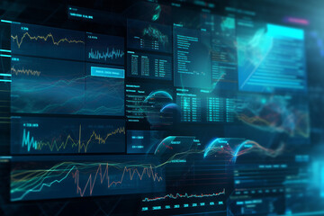 Financial stock market graph on technology abstract background