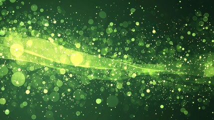 Wall Mural - Abstract Green Bokeh Background with Light Streaks