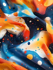 Poster - Abstract Colorful Fabric with Polka Dots.