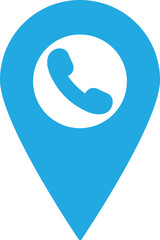 Poster - location pin with phone call icon . map pointer with symbol telephone . telephone location pin icon 