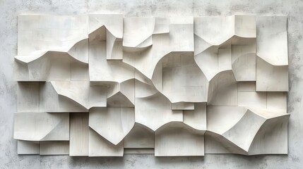 Wall Mural - minimalist white plywood texture with subtle grain patterns creating an elegant abstract geometric composition