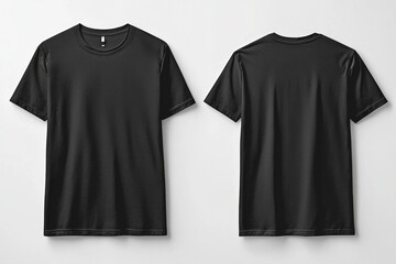 Black Tshirt Mockup Front and Back Isolated created with Generative AI