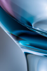 Poster - Abstract background of glass waves with soft edges, red and blue flowing spherical liquid is a perfect element for modern design.
