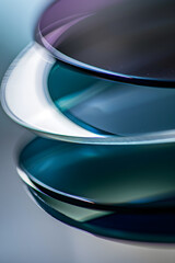 Poster - abstract futuristic background with glass shapes iblue colors. modern design technologies