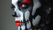 © Cristina - halloween make up sugar skull beautiful model with perfect hairstyle. Santa Muerte concept.
