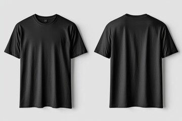 Black Tshirt Mockup Front and Back Isolated created with Generative AI