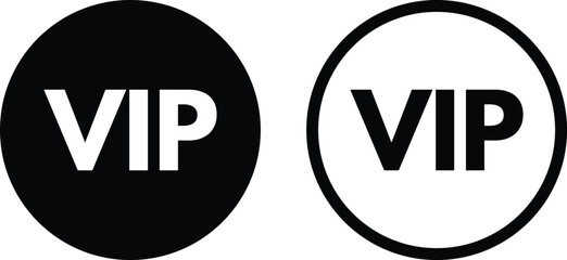 Poster - vip icon set in two styles isolated on white background . priority symbol vector