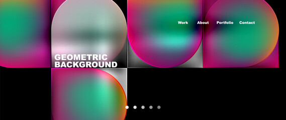 Aufkleber - Round squares, circles with fluid gradients. Vector Illustration For Wallpaper, Banner, Background, Card, Book Illustration, landing page