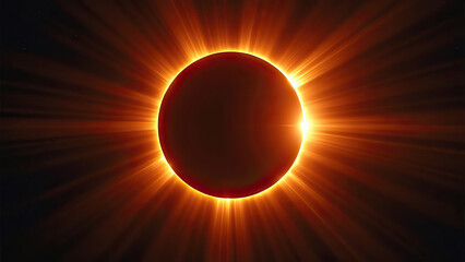 Aufkleber - solar eclipse with halo of light on dark background