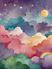 Poster - Watercolor Dreamy Sky