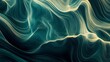 © Naru - Abstract panoramic wallpaper featuring organic lines in shades of teal and gold. The lines create a flowing, dynamic pattern that evokes a sense of movement and energy. This image symbolizes nature, f